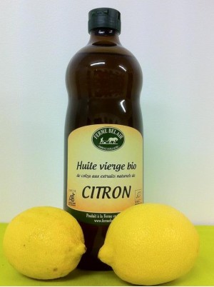 Huile de Colza Bio au Citron de la ferme -25cl Huile de Colza Bio au Citron de la ferme -25cl