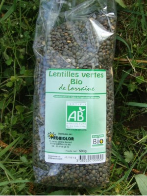 Lentilles vertes Bio de Lorraine -500g Lentilles vertes Bio de Lorraine -500g