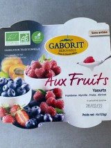 Yaourt aux fruits bio Gaborit x4 