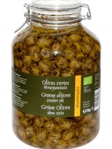 Olives vertes huile aux herbes dénoyautées Bio de Grèce- 200g