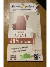 Chocolat au lait Bio -80g-Saveurs et Nature 