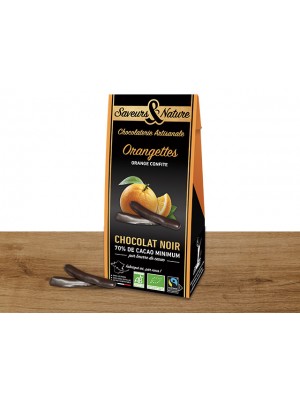 Orangettes confites enrobées de chocolat noir Bio -125g