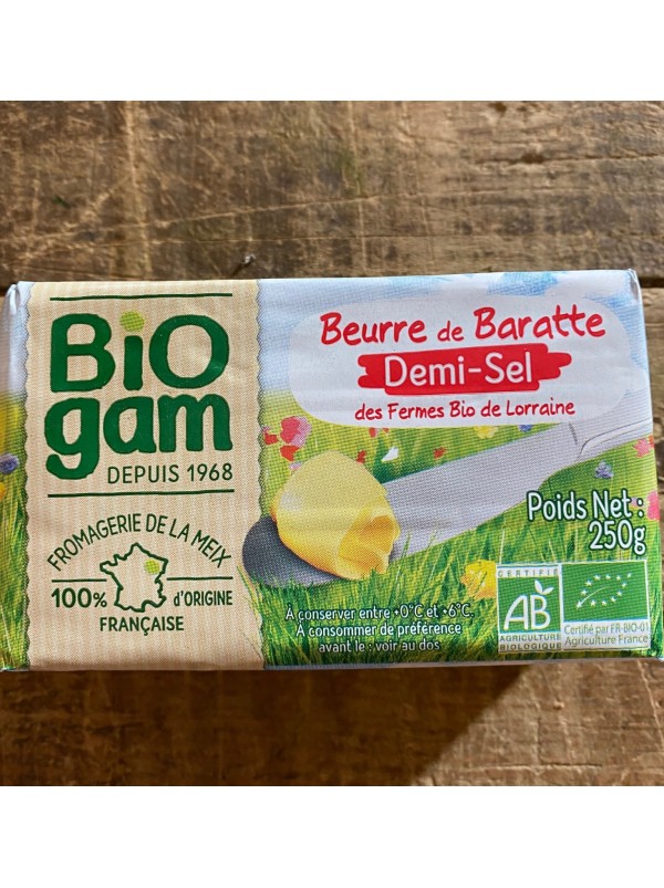 Nos beurres bio : beurre biologique doux, demi-sel et salé