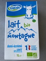 Lait 1/2 écrémé Bio de Montagne -1L ( brique UHT)