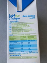 Lait 1/2 écrémé Bio de Montagne -1L ( brique UHT)