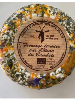 Ch&egrave;vre fermier frais Bio aux fleurs d'Alsace(Bambois)