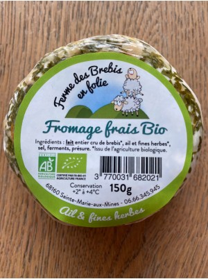 Fromage de brebis frais ail aux fines herbes Bio Alsace - la pi&egrave;ce