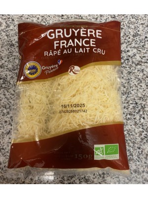 Gruyère Roussey Râpé Bio sachet de 150g-France